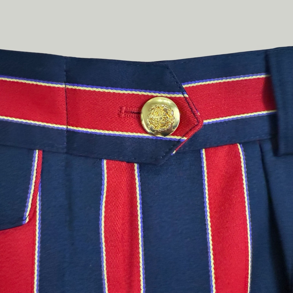 ESCADA by MARGARETHA LEY Pants Women Size 34 XS Blue Red Wool Vintage Trouser - Picture 8 of 16